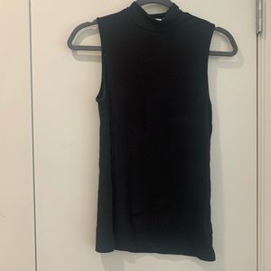 Black mock neck tank top